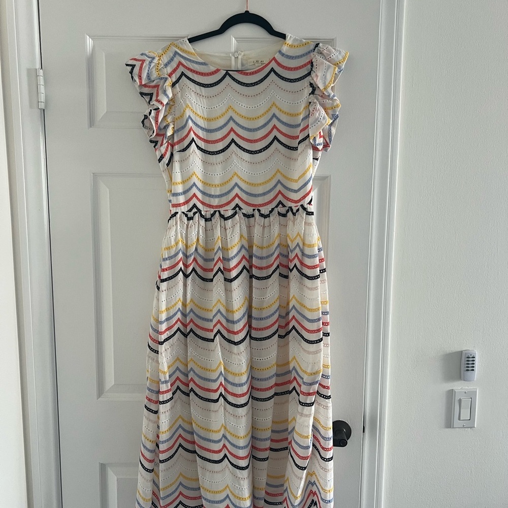 Colorful Chevron Ruffle Dress - Picture 5 of 9